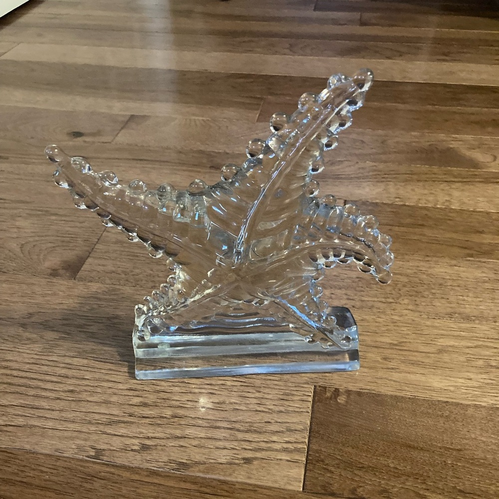 Vintage Rare Paden City Glass Starfish Bookend Or Decorative Piece On Glass Base
